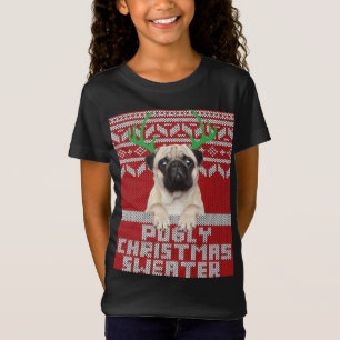 Camiseta Padrão de Natal Feio Pô Pugly Christmas Sw