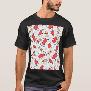 Camiseta Padrão de Natal sem costura, design festivo.
