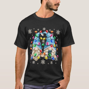 Camiseta Padrão De Neve E Natal Gnomo.