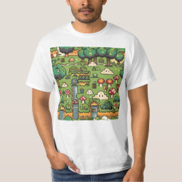 Camiseta Padrão de Nível de Floresta de Jogo de Vídeo Envia