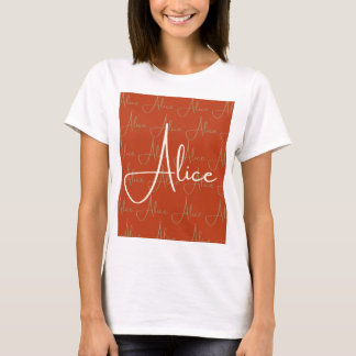 Camiseta Padrão de nome escrito por Alice