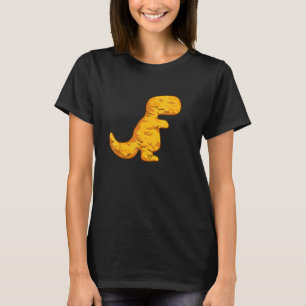 Camiseta Padrão de Nugget de Frango Dino T-Rex Engraçado Di