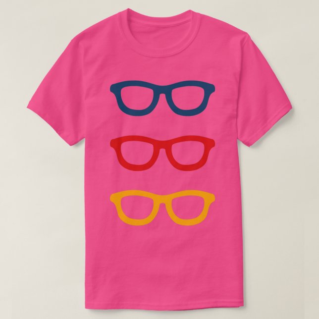Camiseta Padrão de óculos inteligentes coloridos (Frente do Design)