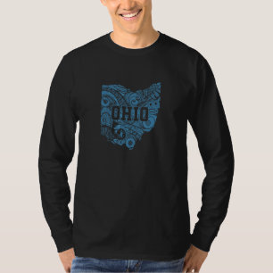 Camiseta Padrão de Ohio no Mapa EUA América