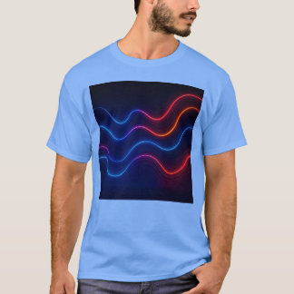Camiseta Padrão de Onda Neon Retro menino
