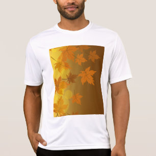 Camiseta Padrão de outono com folhas de carapaça e boque em