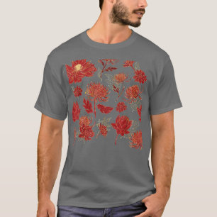 Camiseta Padrão de outono do Flor de Lotus Legal Ação de Gr