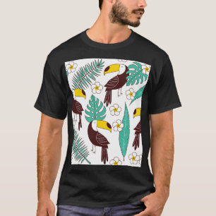 Camiseta Padrão de Palma da Pintura do Toucan Orchid
