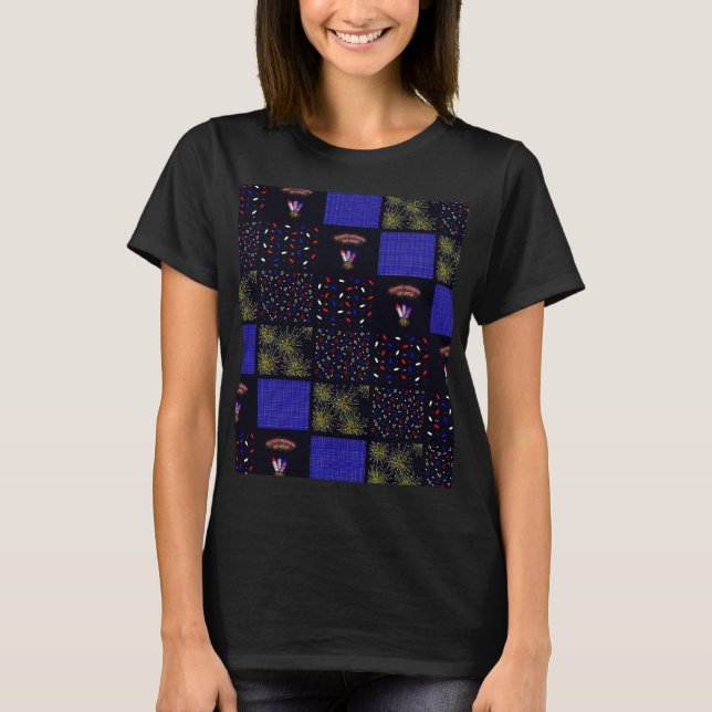 Camiseta Padrão de patch do quarto de julho - 4 de julho (Frente)