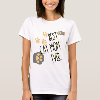 Camiseta Padrão de Paw Amarelo Melhor Gato Mãe De Sempre