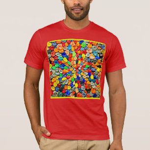 Camiseta Padrão de pedras de caos coloridas abstrato