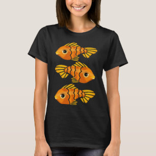 Camiseta Padrão de Peixe Dourado Sortudo
