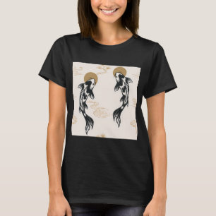 Camiseta Padrão de Peixe Koi Japonês