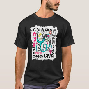 Camiseta Padrão de Pintura de Laço da Tipografia Cna