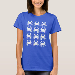 Camiseta Padrão de Pixel de Caranguejo Repetido