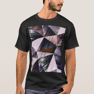 Camiseta Padrão de polígono abstrato, triângulos coloridos.