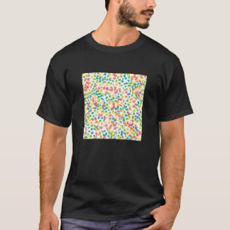 Camiseta Padrão de pontos de cores arco-íris e branco abstr