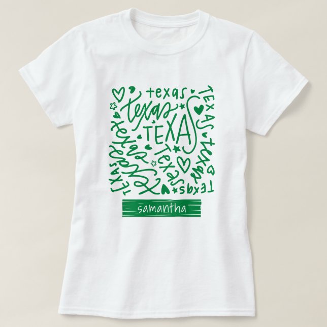 Camiseta Padrão de porta verde do Texas (Frente do Design)