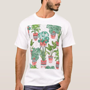 Camiseta Padrão de Potes da Terra Cotta Plant.