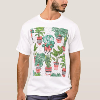 Camiseta Padrão de Potes da Terra Cotta Plant.