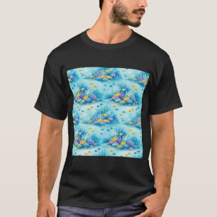 Camiseta Padrão de Recife de Coral Subaquático