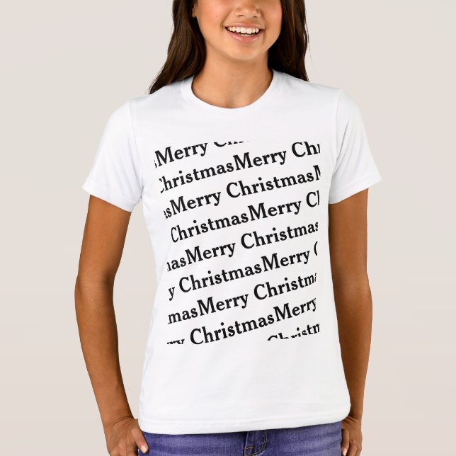 Camiseta Padrão de repetição de Natal feliz (Frente)