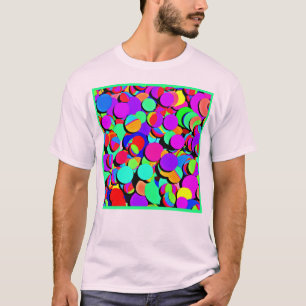 Camiseta Padrão de Revival Retroativo Colorido Vibrante