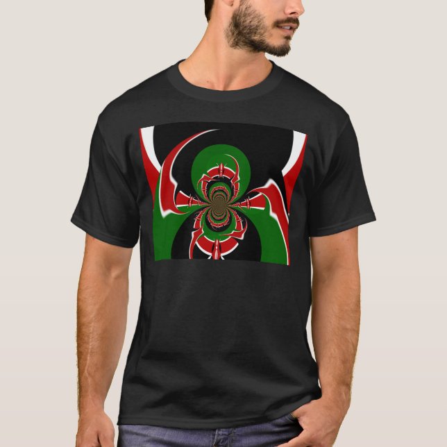 Camiseta Padrão de Sinalizador Queniano Vibrante: Uma Arte  (Frente)