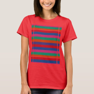 Camiseta Padrão de Stripes Coloridas