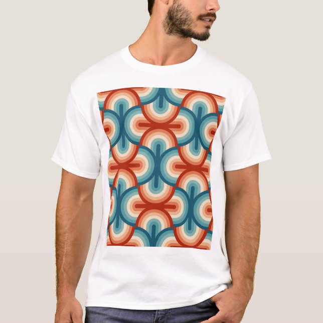 Camiseta Padrão de Stripes do Arco-Íris de Verão (Frente)