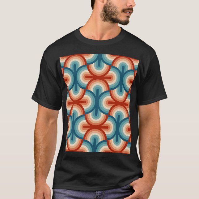 Camiseta Padrão de Stripes do Arco-Íris de Verão (Frente)