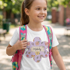 Camiseta Padrão de suprimentos escolares de volta ao Purple