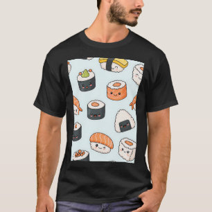Camiseta Padrão de Sushi Kawaii
