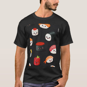 Camiseta Padrão de Sushi Kawaii