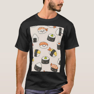 Camiseta Padrão de Sushi Kawaii
