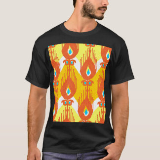 Camiseta Padrão De Tecido Ikat: Design de Vintage Étnica.