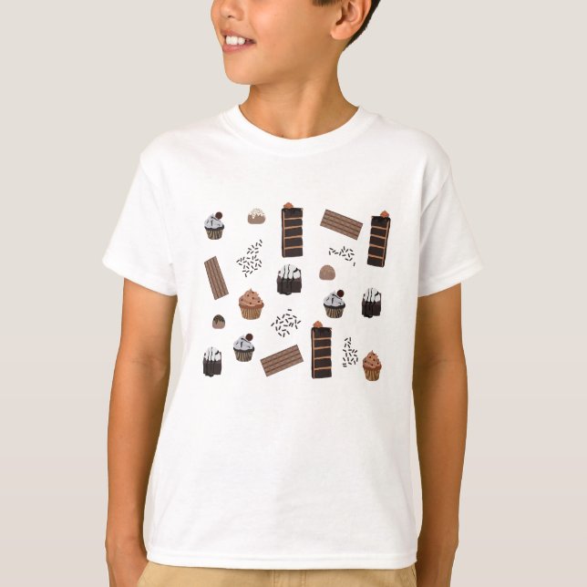 Camiseta Padrão de Tema de Chocolate (Frente)