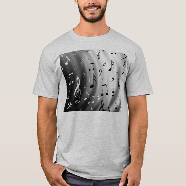 Camiseta Padrão de temática musical (Frente)