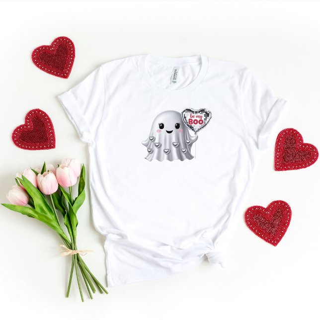 Camiseta Padrão de Teto do Dia de os namorados Fantasma (Be My Boo Custom Valentine's Day T-Shirt)