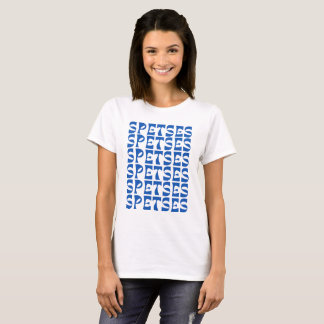 Camiseta Padrão de texto azul SPETSES