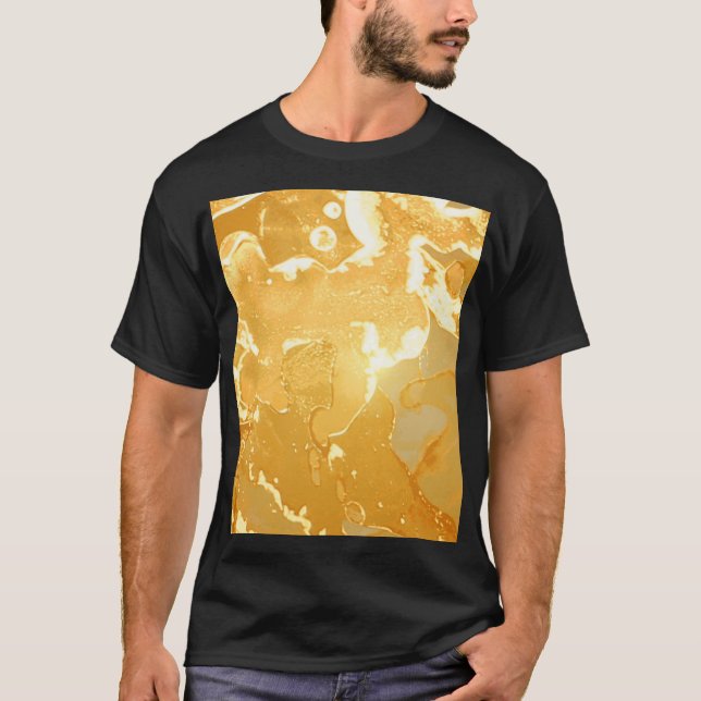 Camiseta Padrão de Tinta Amarela do ouro (Frente)