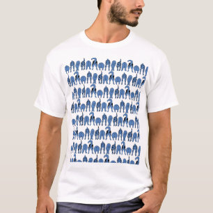 Camiseta Padrão de Traseros de Cachorro Azul