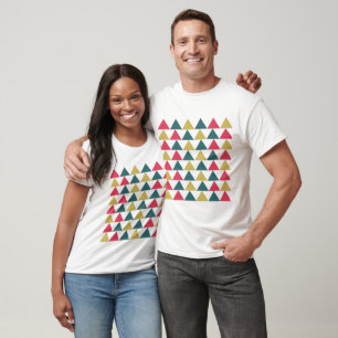 Camiseta Padrão de triângulo geométrico colorido