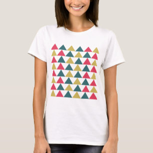 Camiseta Padrão de Triângulo Geométrico Colorido Triângulo