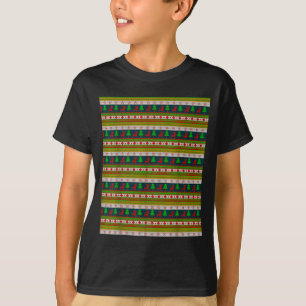 Camiseta Padrão de Tricô Rena e Árvore de Natal