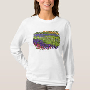 Camiseta Padrão de tulipas jacintos e jacintos-de-garrafa