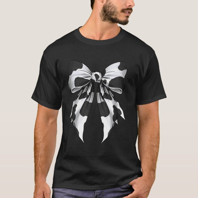 Camiseta Padrão de Vaca com Laço Sedutor Fazendeiro de Vaca (Frente)