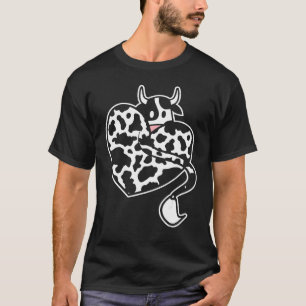 Camiseta Padrão de Vaca de Coração Fazenda Agricultor Mulhe