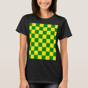 Camiseta Padrão de Verificação Verde Amarelo