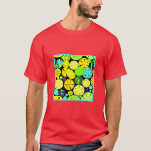 Camiseta Padrão de vibração de frutado colorida
